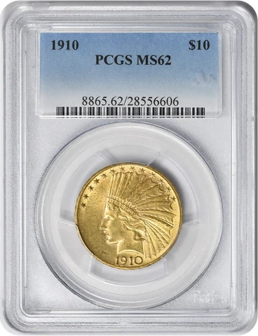1910 $10 Gold Indian MS62 PCGS Cover
