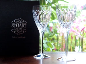 Stuart Crystal Windsor Wine Glass Set of 2 Vintage Mint in Box, 8 1/4" Tall - Picture 1 of 6
