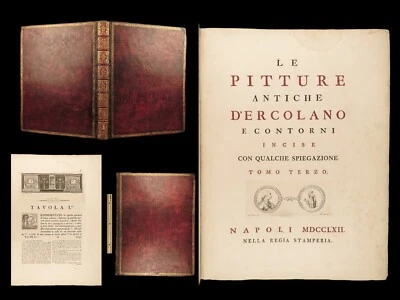 1762 Herculaneum Antiquity Vesuvius Bayardi Pompeii Illustrated HUGE FOLIO Foto 1 de 4