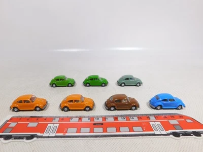 Mint 1:87 H0 7x Auto Volkswagen VW Maggiolino 1303 1300 Molto Buono #EG802-0,5 - Immagine 1 di 4