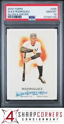 2010 TOPPS ALLEN & GINTER #285 ALEX RODRIGUEZ YANKEES PSA 10 - Image 1 of 3