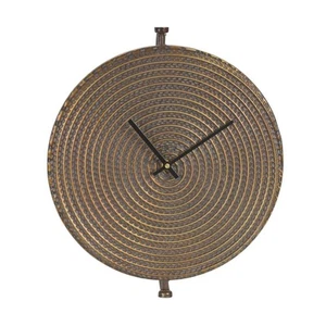 15" Circle Bronze Metal Analog Wall Clock - Picture 1 of 5