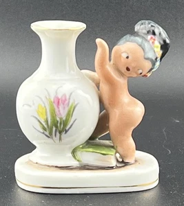 Vintage Nude Nymph Occupied Japan Mocco Bud Vase Girl Figurine Hand Painted 1940 - Picture 1 of 10