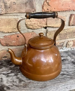 B & M Douro gestempelt SCHÖN Vintage Kupfer mit Holz Schwenkgriff Teekessel Kanne - Bild 1 von 13