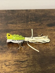 VTG Fred Arbogast Hula Popper Fishing Lure - Frog w/White Belly/Skirt USED - Picture 1 of 3