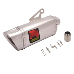 Chrome 51MM Exhaust Muffler Pipe Universal for Motorcycle Dirt Bike Scooter ATV - Picture 1 of 5