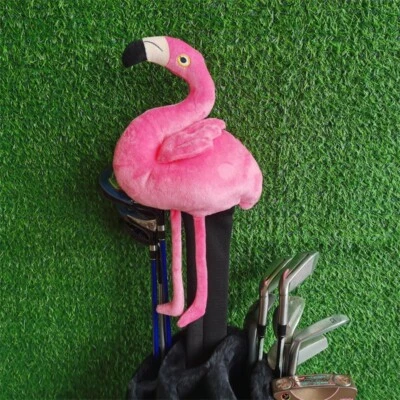 Flamingo Golf Driver Head Cover 430cc Wood Club Plush Headcover