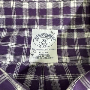 Brooks Brothers 346 Shirt Mens XL Purple Blue Plaid Non Iron Button Down - Picture 1 of 6