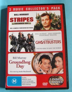 STRIPES / GHOSTBUSTERS / GROUNDHOG DAY DVD Bill Murray Region 4 see below - Picture 1 of 2