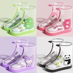 Boys Girls Waterproof Rain Shoe Overshoes Covers Kids Boots Covers Protector UK - Picture 1 of 20