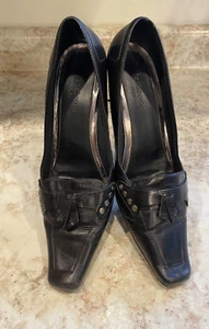 TACONES negros Liz Claiborn FLEX TALLA 8,5 puntera puntiaguda plateada - Imagen 1 de 9