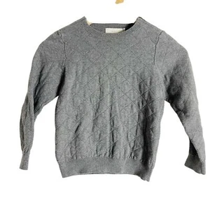 Stella McCartney Boy Gray Quilted Long Sleeve Crewneck Pullover Sweater Size 6 - Picture 1 of 8
