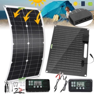 100W Solar Panel 12V Trickle Charger Battery Charger Kit Maintainer Boat Car RV - Picture 1 of 55