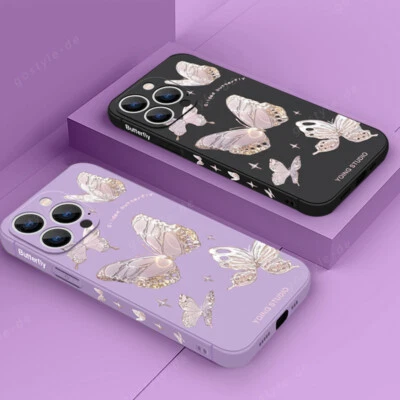 Phone Case For iPhone 16 15 Pro Max 14 12 13 Mini 11 XR 8 7 Soft Butterfly Cover - Image 1 of 4
