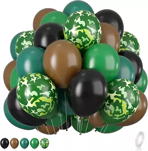 Globos verdes y marrones, globos de camuflaje de 12 pulgadas marrón oscuro para - Imagen 1 de 9