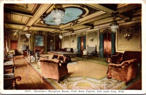 Postcard Governor's Reception Room Utah State Capitol Salt Lake City UT - Picture 1 of 2