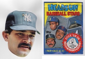 DON MATTINGLY 1990 TOPPS HEADS UP! CARD WITH SUCTION CUP NEW YORK YANKEES