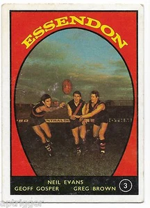 1968 A Scanlens (3) Neil EVANS, Geoff GOSPER, Greg BROWN Essendon :: - Bild 1 von 1