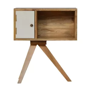 Solid Mango Wood Bedside Table Display Cabinet Side Lamp Table Oak White - Picture 1 of 9