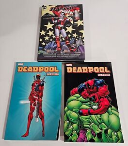Marvel Deadpool Classic Vol. 1 & 2 + Harley Quinn Vol. 1 Graphic Novel Comic Lot