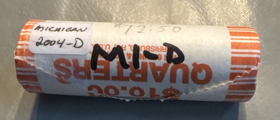 2004 Michigan D State quarter roll mint roll - Image 1 of 1