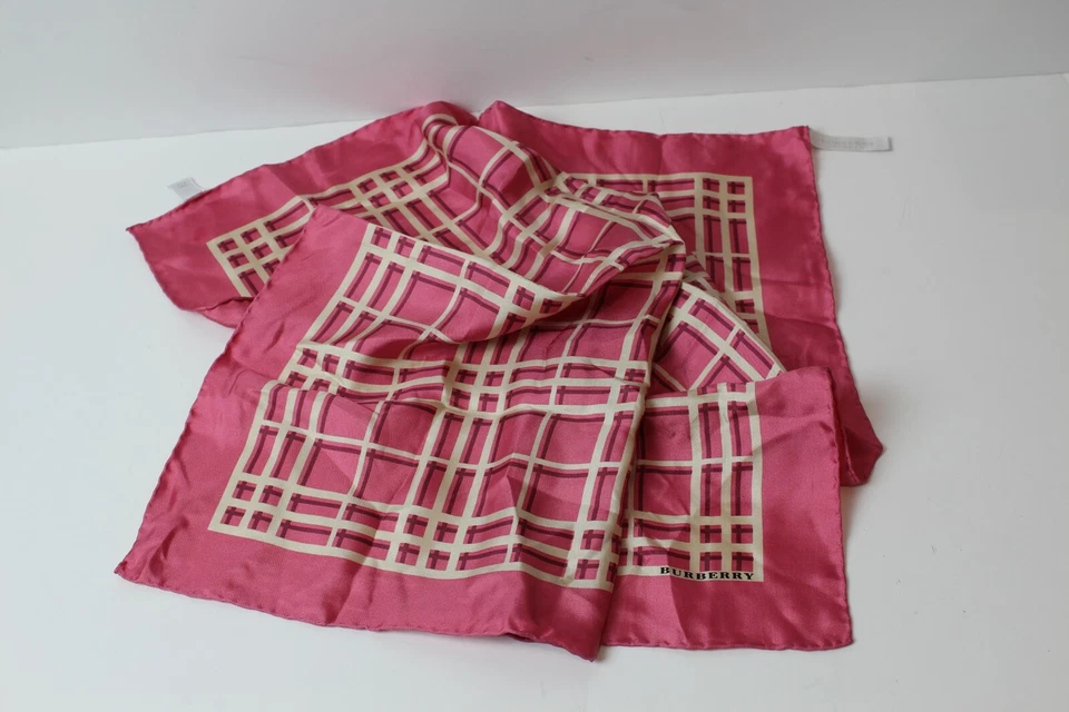 Burberry London Silk Handkerchief Pocket  Bandana  Plaid NovaCheck 19" X 19" - Image 1 of 4