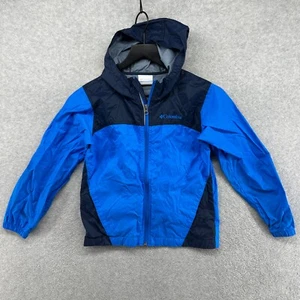 Columbia Jacket Kids Size Small Blue Hooded Full Zip Windbreaker Nylon - Picture 1 of 13