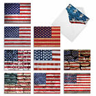 10 Assorted Flag Note Cards - 4th of July, Patriotic AM2013FJG-B1x10