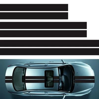 Calcomanía de vinilo con gráficos de rayas estilo carreras para capó de carrocería de coche  Foto 1 de 4