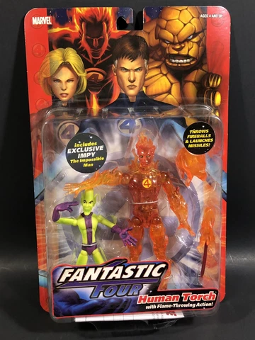 2006 TOYBIZ MARVEL FANTASTIC FOUR CLASSICS HUMAN TORCH IMPOSSIBLE MAN 6” FIGURES Cover