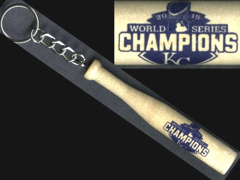 KANSAS CITY ROYALS~2015 WORLD SERIES CHAMPIONS~NEW WOOD BASEBALL BAT KEY-CHAIN Cover