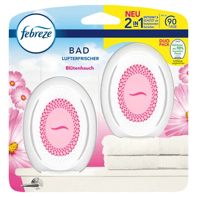 1 Duo Pack Febreze Lufterfrischer Blütenhauch Bad u. WC Raumduft Duftspender - Bild 1 von 2