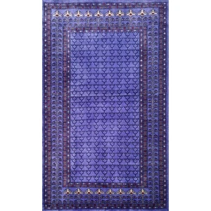 Amma Carpets Handmade Hand Knotted Wool Rug 4x6 ft Purple Luxury & Traditional - Picture 1 of 5