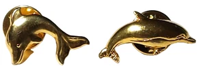 Delfine goldfarben 2 Anstecknadeln - Bild 1 von 1