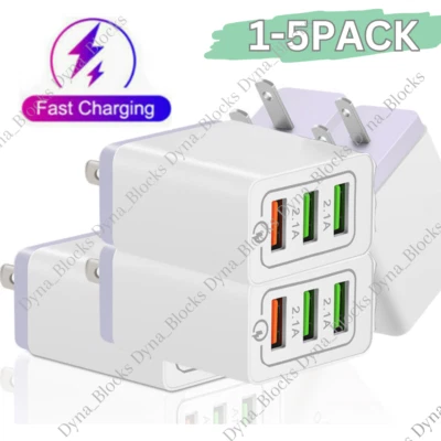 Cargador de pared USB de carga rápida QC 3.0 enchufe de bloque adaptador para iPhone/Samsung Foto 1 de 4