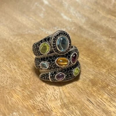 Anillo Judith Ripka de espinela negra esterlina y múltiples piedras preciosas Foto 1 de 4