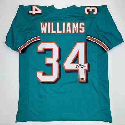 Facsimile Autographed Ricky Williams Miami Teal Reprint Jersey Size Men's XL - Image 1 of 4