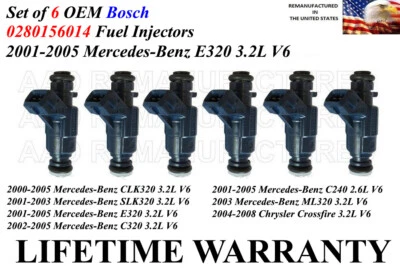 ✅6X Injetores de Combustível Genuínos Bosch OEM para 2001-2005 Mercedes-Benz E320 3.2L V6 - Imagem 1 de 2