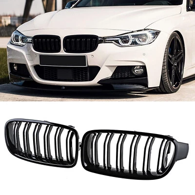 Parrillas delanteras negras brillantes para BMW Serie 3 F30 328i 335i 2012-2018 Foto 1 de 4