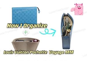Handmade Insert bag Organizer Handbag Purse Shaper For LV  Pochette Voyage MM - Picture 1 of 2