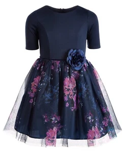 Pink & Violet Big Girls Floral-Print Ballerina Dress - Picture 1 of 2