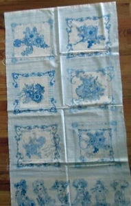 1 LORALIE "Blue Floral Pictures Patches" Cotton Quilting Sewing Fabric - Picture 1 of 1