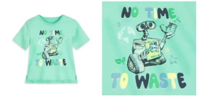XS Size 4 WALL-E Green NO TIME TO WASTE Tee Shirt Disney - Picture 1 of 1