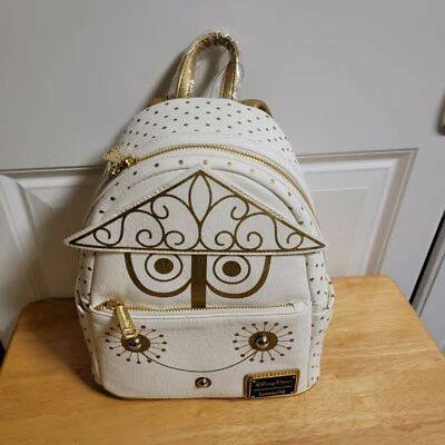 Disney Parks Loungefly It's A Small World White and Gold Mini Backpack Bag NEW - Image 1 of 3