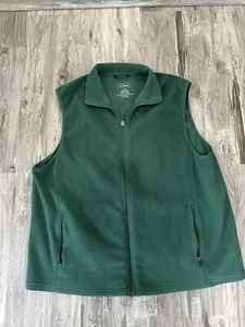 Herren Extra Large L. L. Bean Reißverschluss vorne 100% Polyester Fleece Weste grün - Bild 1 von 3