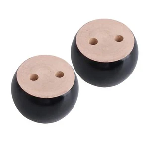 4pcs 40mm Height Black Eucalyptus Wood Round Bun Furniture Feet Sofa Cabinet ... - Picture 1 of 6