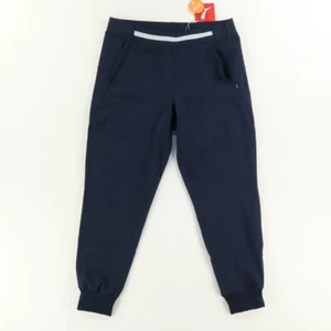 Puma High Stretch Del Mar Polyester Woven Joggers Navy Women's M - Picture 1 of 7