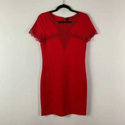 Vestido de malla arrugada The Kooples para mujer talla M mini corto rojo jersey ajustado texturizado Foto 1 de 4