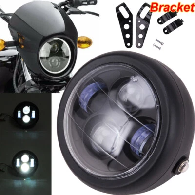 For Harley Bobber Cafe Racer Dyna Bike 6.5" Motorcycle LED Headlight Head Lamp Foto 1 de 4