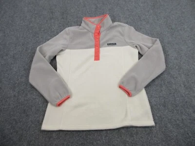 Suéter Columbia Mujer Adulto Medio Gris Beige Polar Botón Logo Exterior Foto 1 de 4